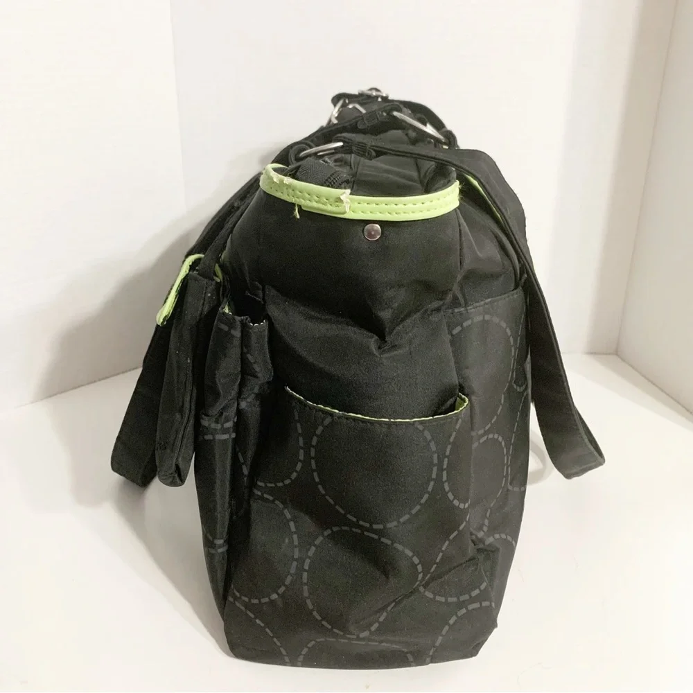 Carter's Tonal Dot Top Zip Tote Diaper Bag Top Handles Organizational Pockets